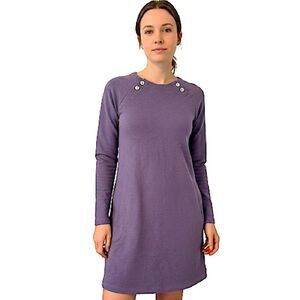 Altar'd State Purple Long Sleeve Tunic Dress with Floral Accents Size XS